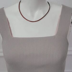 NEW- Mexican-Made Faux Leather Western Chocker necklace w stainless stee…